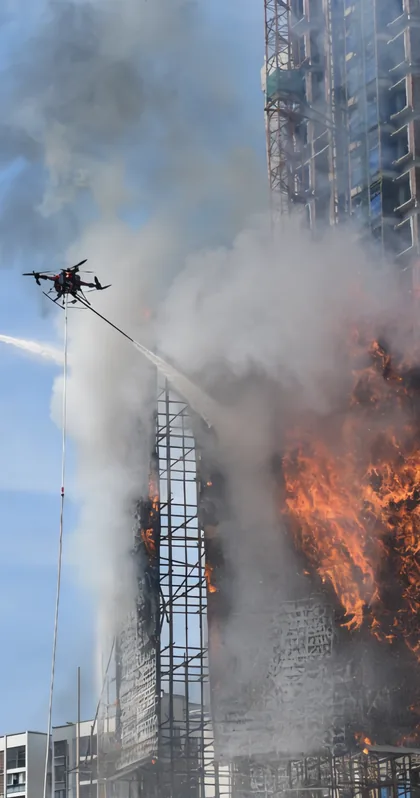 Apoyo UAV para incendios y rescate en edificios altos