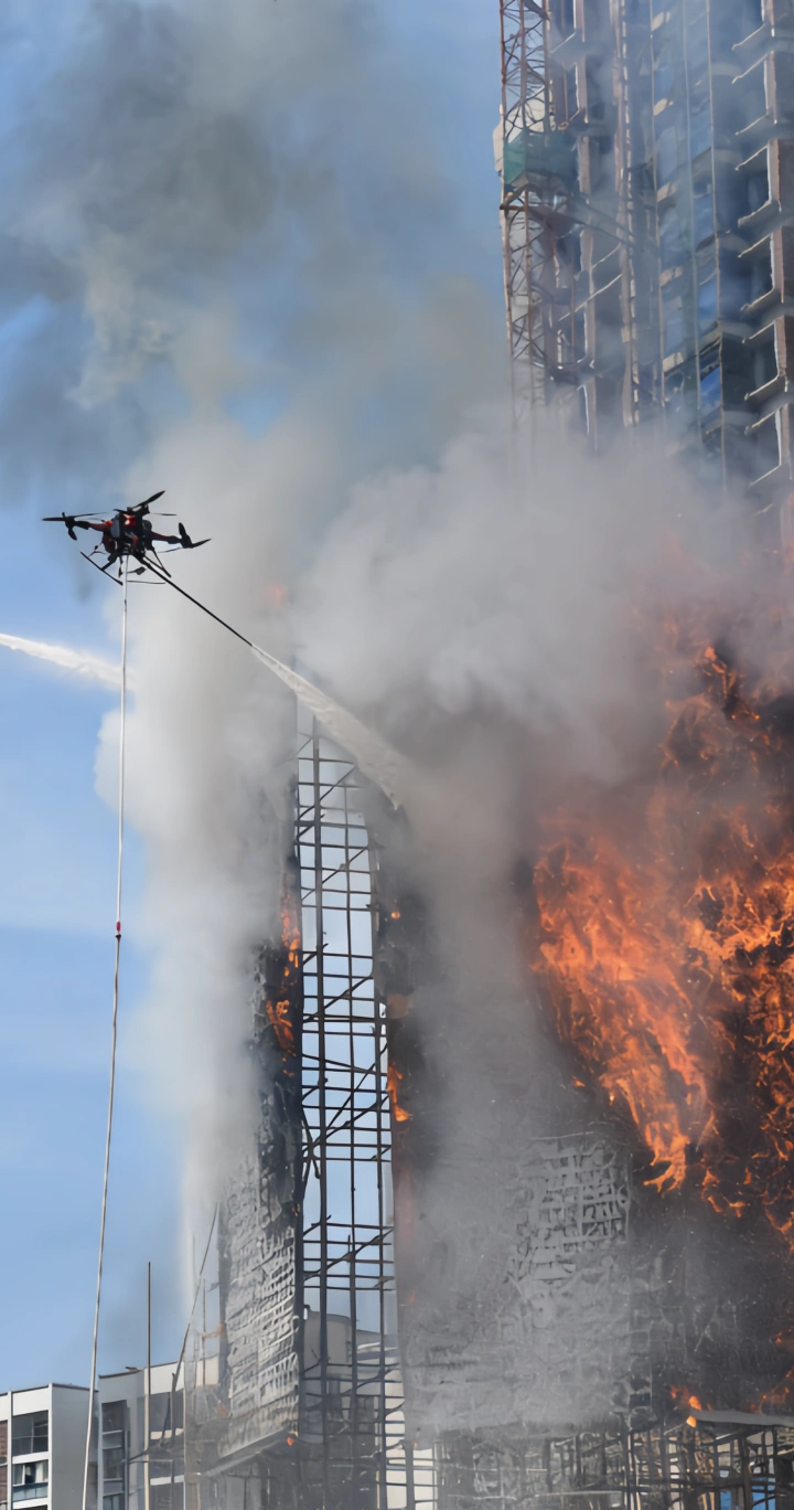 Apoyo UAV para incendios y rescate en edificios altos